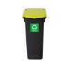 835-02 - Kosz FLAP BIN 20L czarny / pokrywa zielona SZKŁO
